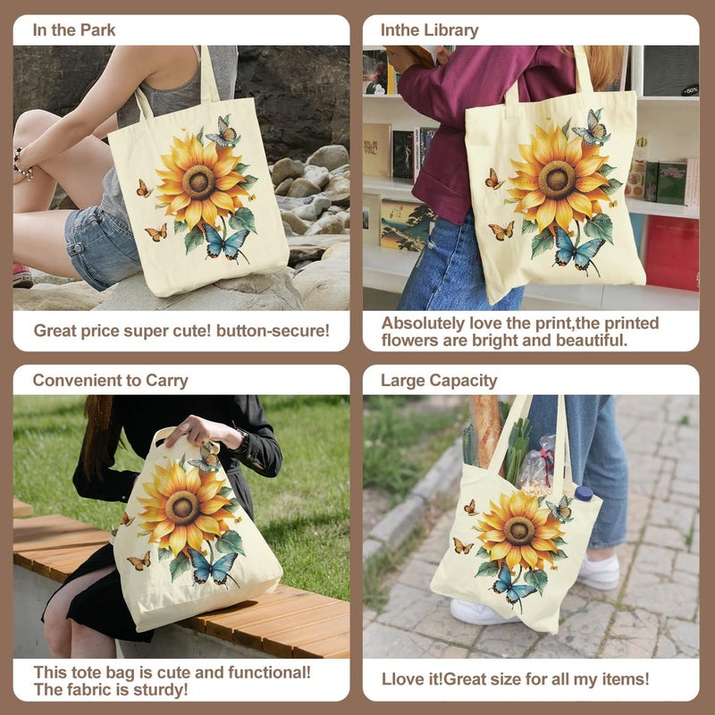 ANNA QUEEN Cat Tote Bag Shoulder Bag Handle Bag for Gym Yoga Picnic Beach Kitchen Reusable - Image 5